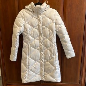 North Face Mid-length White Puffer Coat